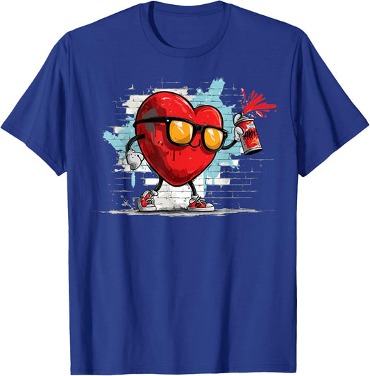 Graffiti Heart Graffiti Tag Urban Art Street Valentine's Day T-Shirt - T-Shirt | Royal