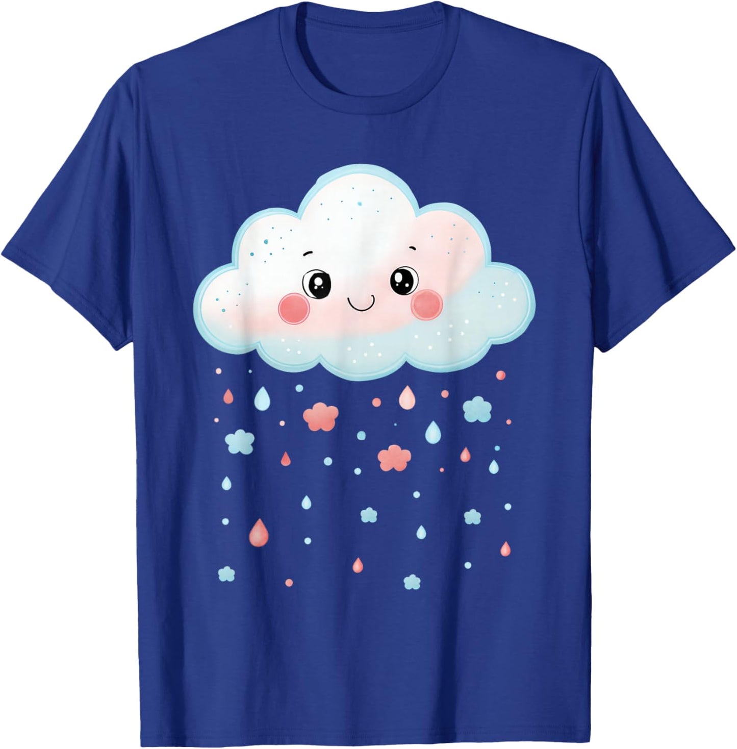 Cloud Raindrops Water White Cute Kawaii Funny Cloud T-Shirt - T-Shirt | Royal