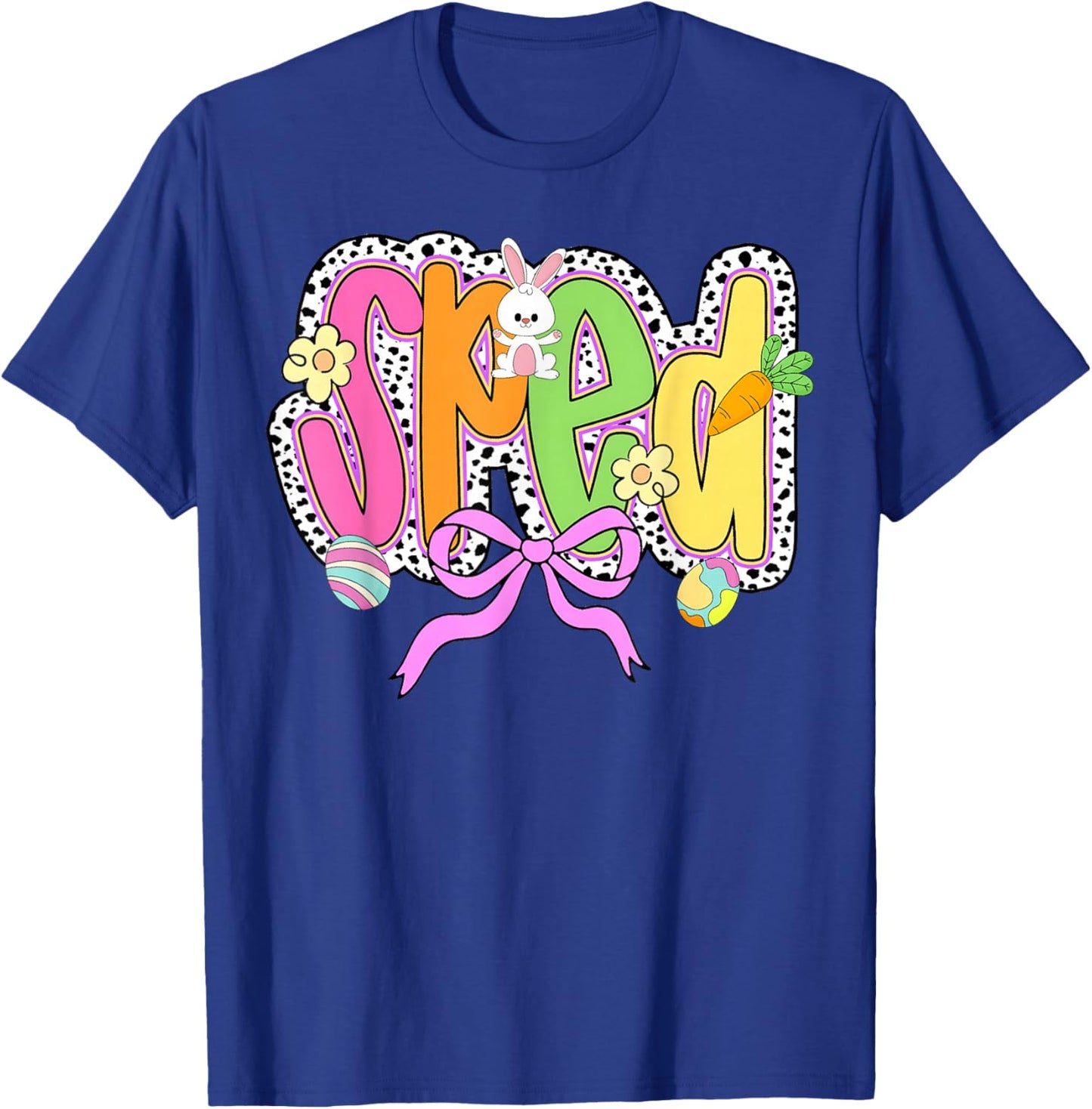 Happy Easter SPED Coquette Bow Bunny Eggs Women T-Shirt - T-Shirt | Royal