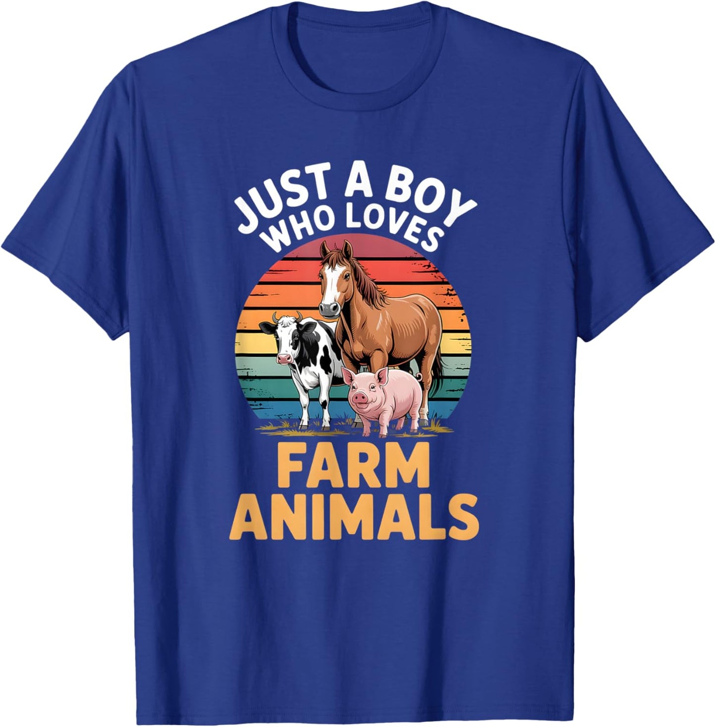 Boys Farm Animal T-Shirt - T-Shirt | Royal