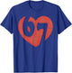 Ash Six Seven Valentine Meme 67 Heart Couple Lover Gifts T-Shirt - T-Shirt | Royal