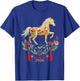 2026 Year of The Horse Chinese Zodiac Floral Folk Art T-Shirt - T-Shirt | Royal