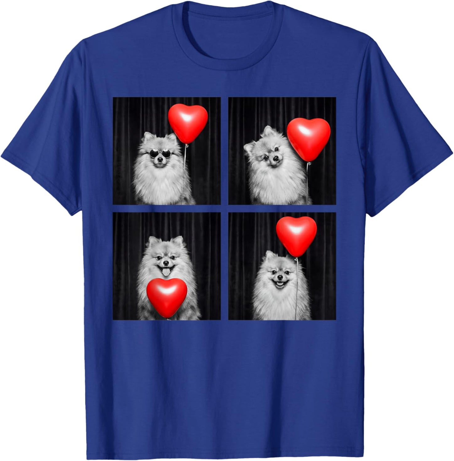 Funny Pomeranian Photobooth Dog Lover Design Valentines T-Shirt - T-Shirt | Royal