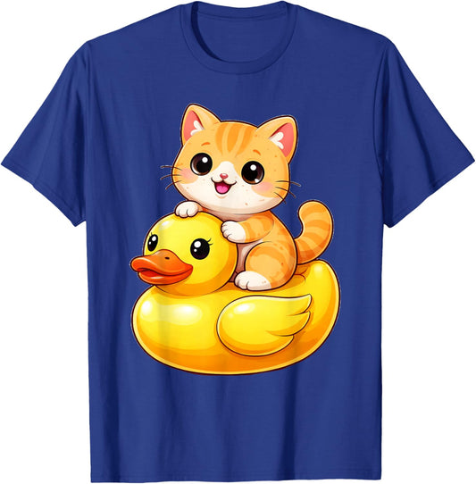 Cute Orange Cat Rubber Duck T-Shirt - T-Shirt | Royal