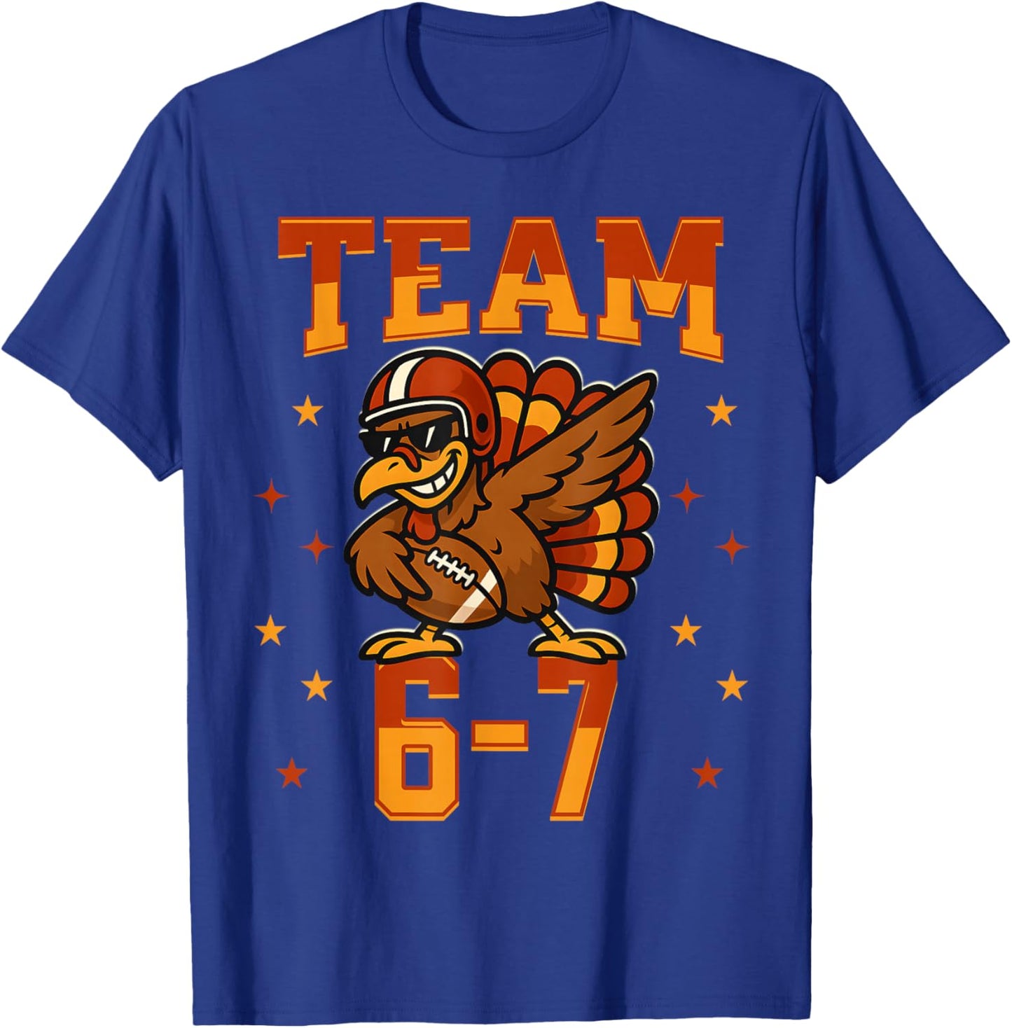 Team 67 Thanksgiving Turkey Football Boys Kids Six Seven T-Shirt - T-Shirt | Royal