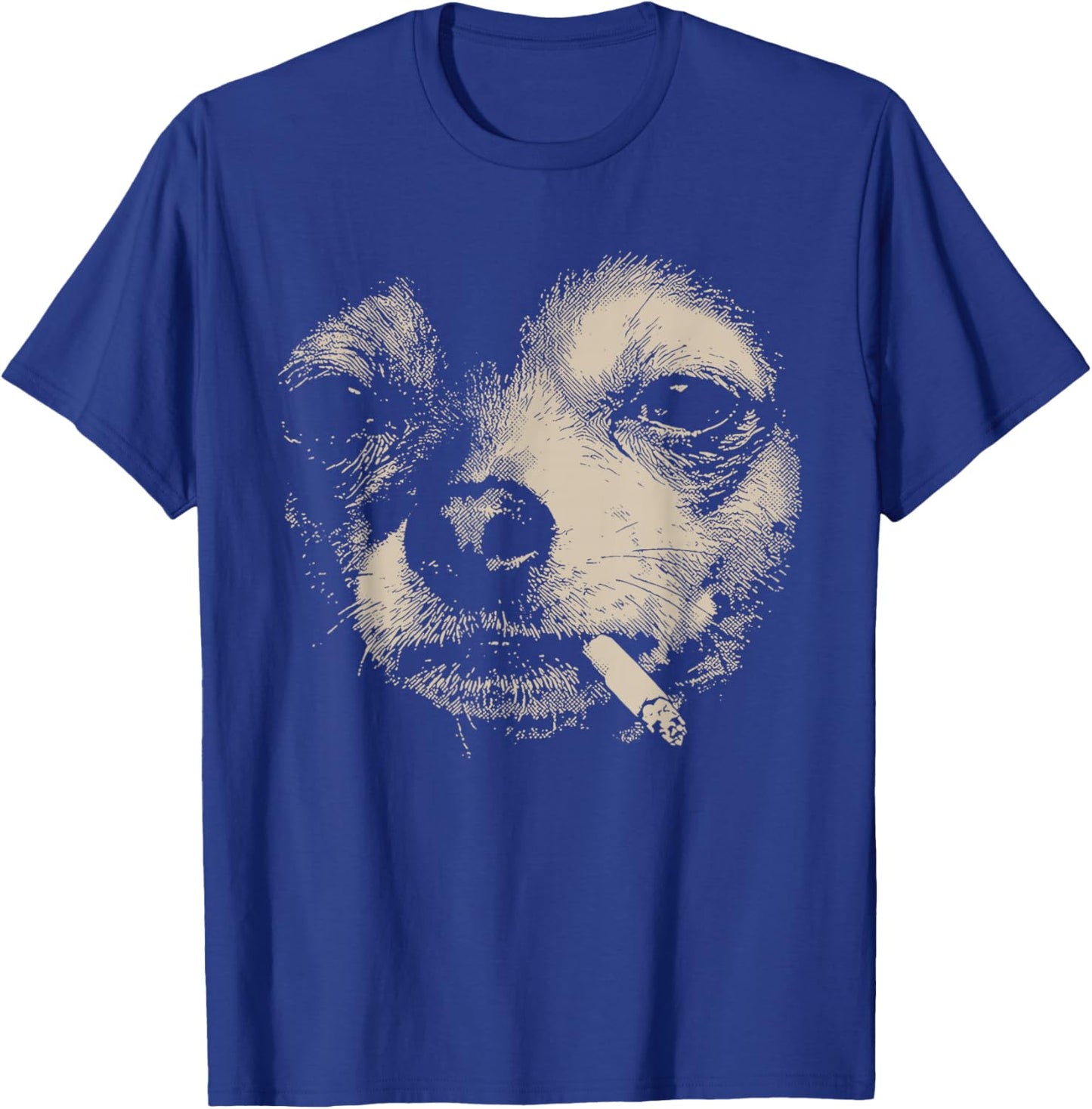 Smoking Chihuahua Meme Funny Dog Face Y2K Grunge Dog T-Shirt - T-Shirt | Royal