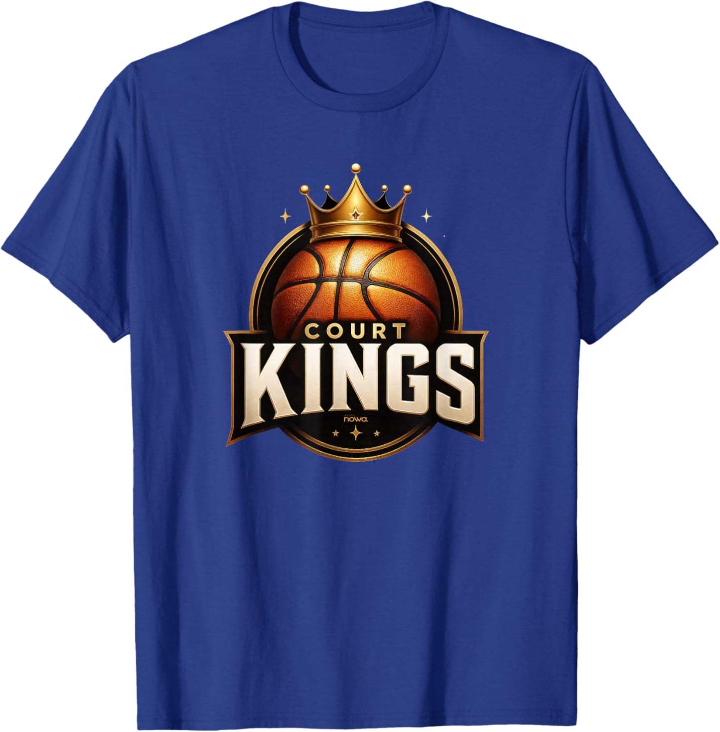 Basketball Court Kings - Badge Ball and Royal Crown T-Shirt - T-Shirt | Royal