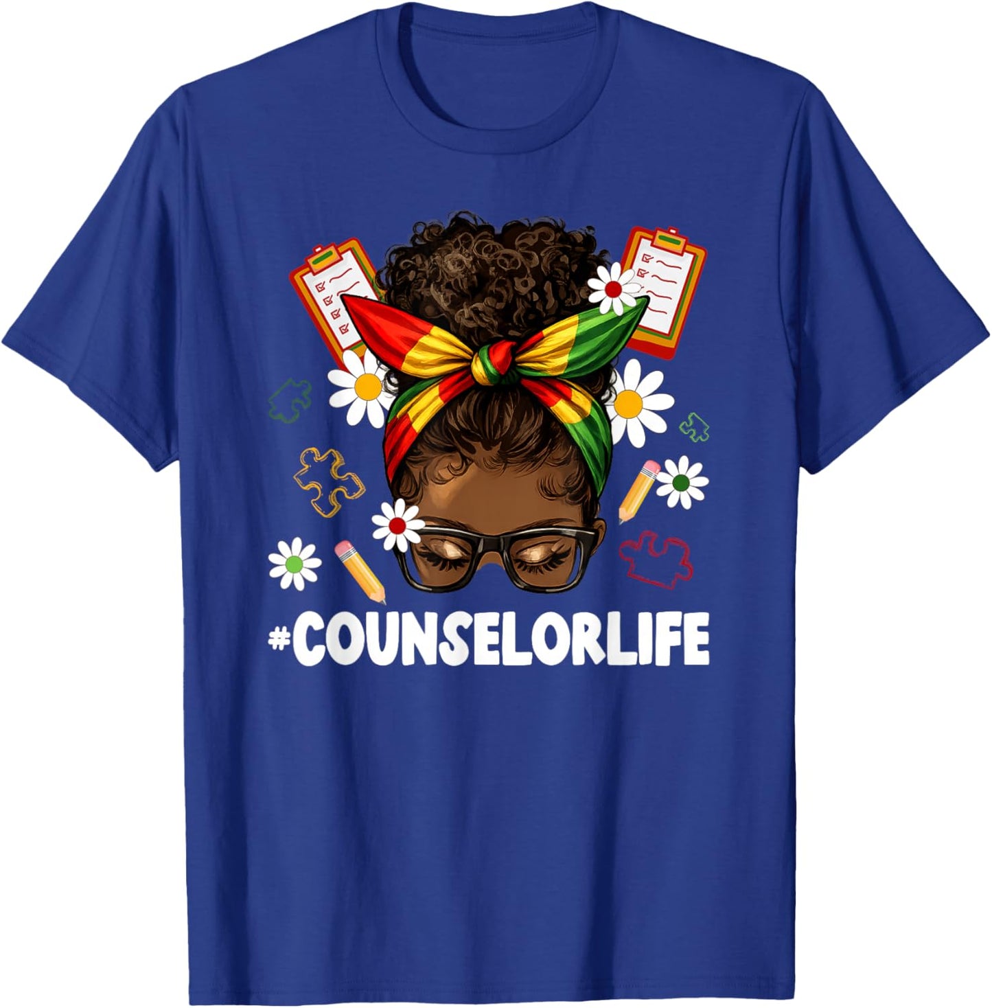 Black Counselor Life African American Counselors T-Shirt - T-Shirt | Royal