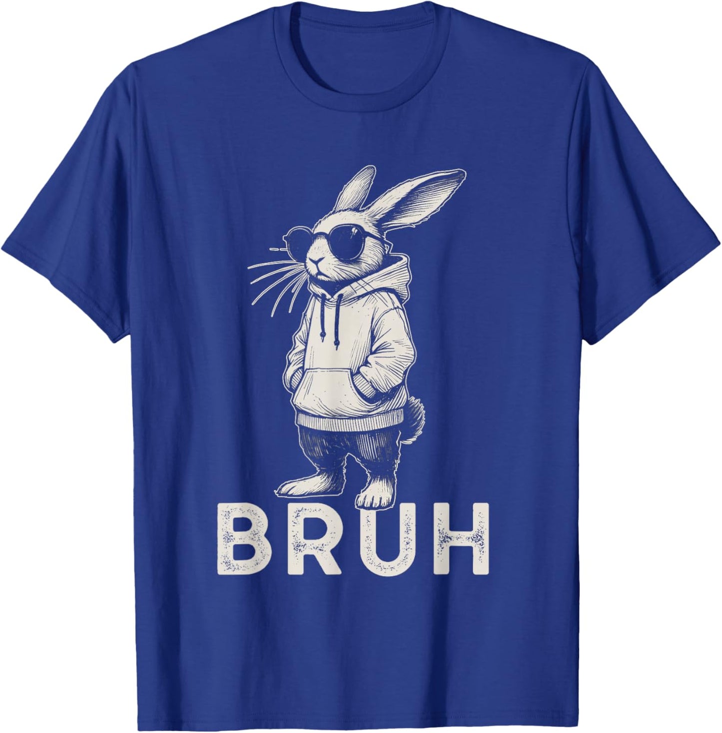 Bruh Bunny Face with Sunglasses Easter Day for Boys Men Kids T-Shirt - T-Shirt | Royal