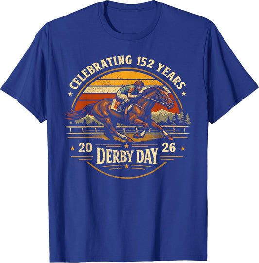 Celebrating 152 Years KY Derby Day Men Vintage T-Shirt - T-Shirt | Royal