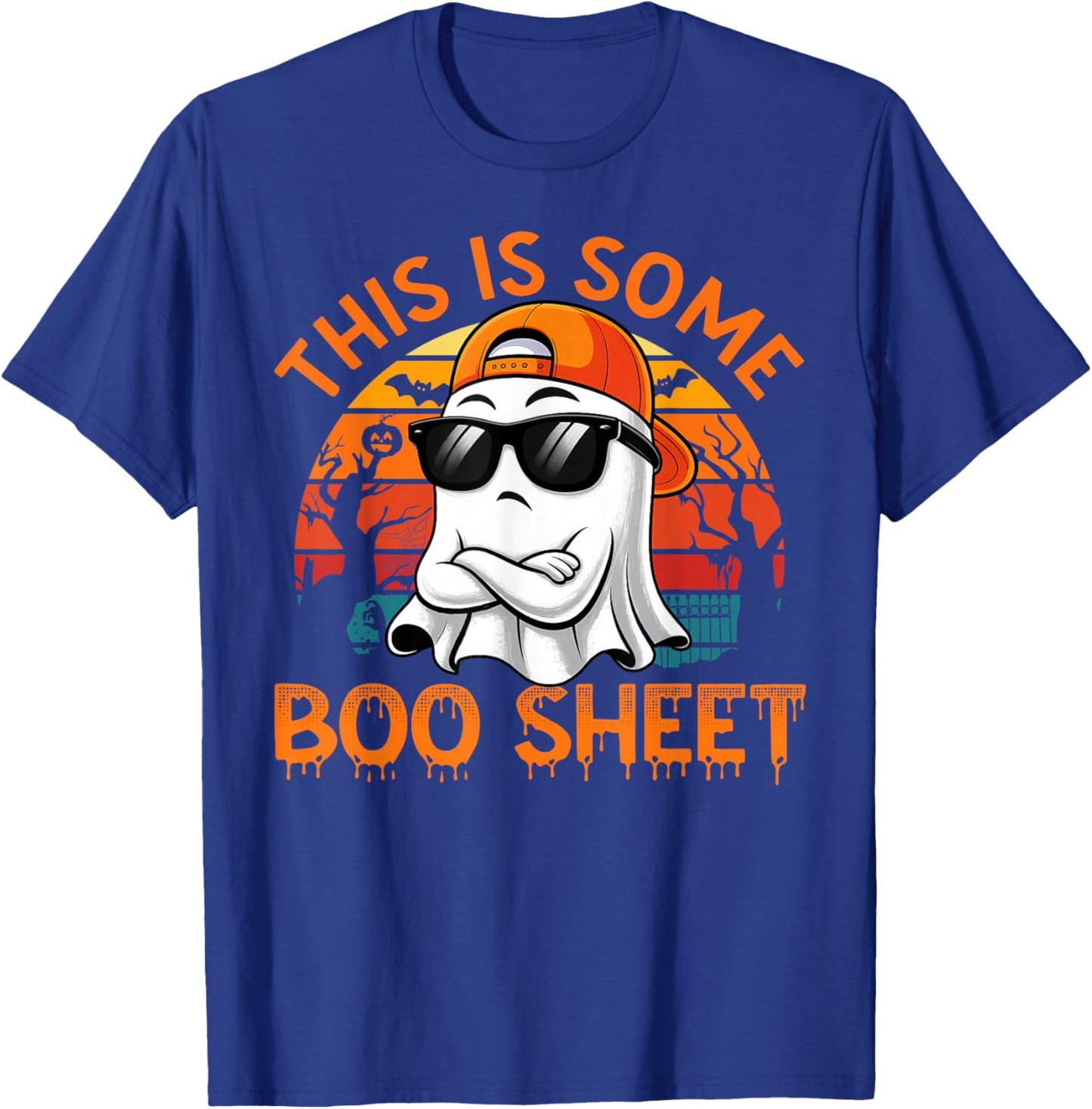 Funny Halloween This is Some Boo Sheet Ghost Retro Men Boys T-Shirt - T-Shirt | Royal
