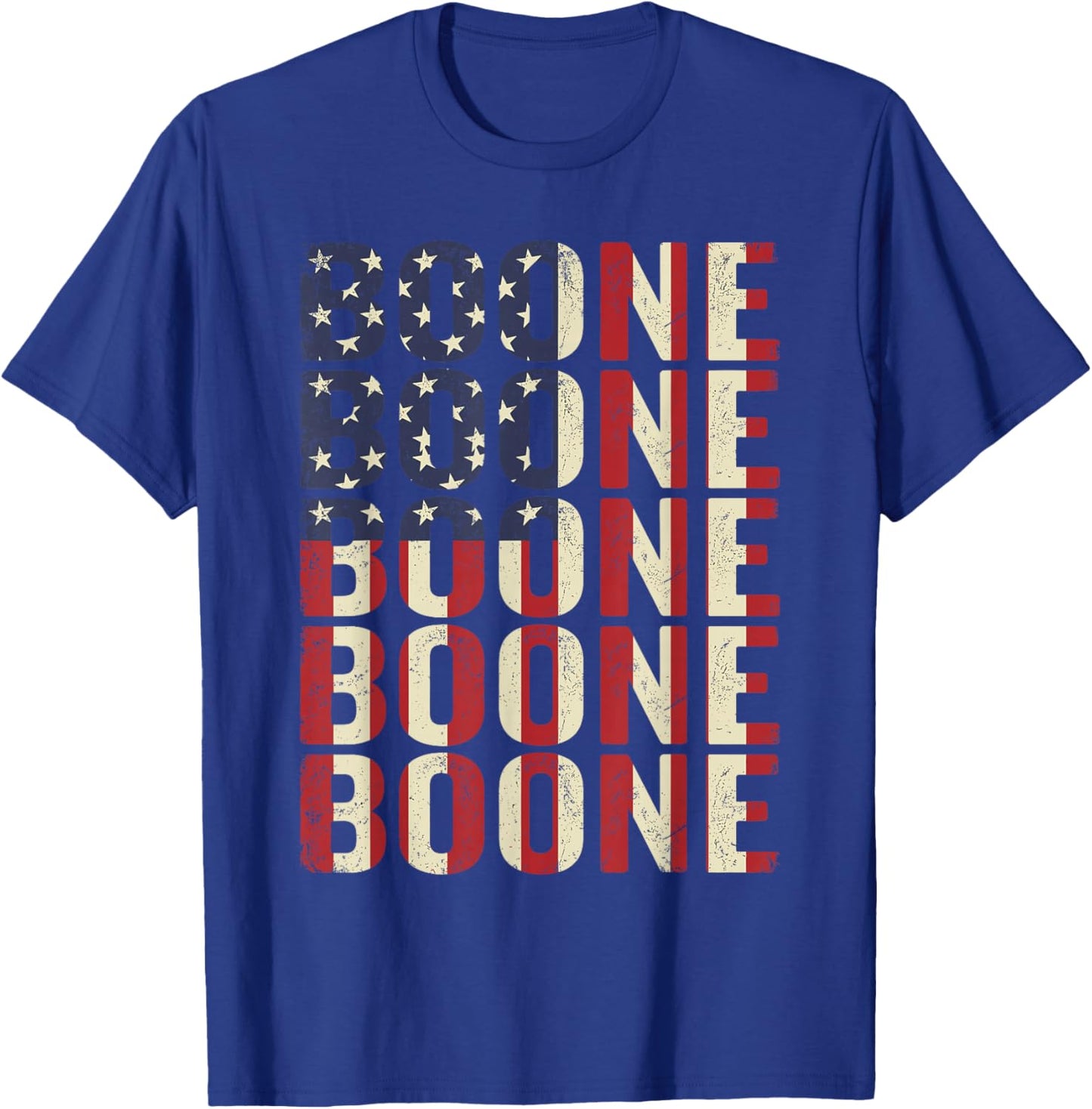 Boone American Flag Distressed Vintage T-Shirt - T-Shirt | Royal