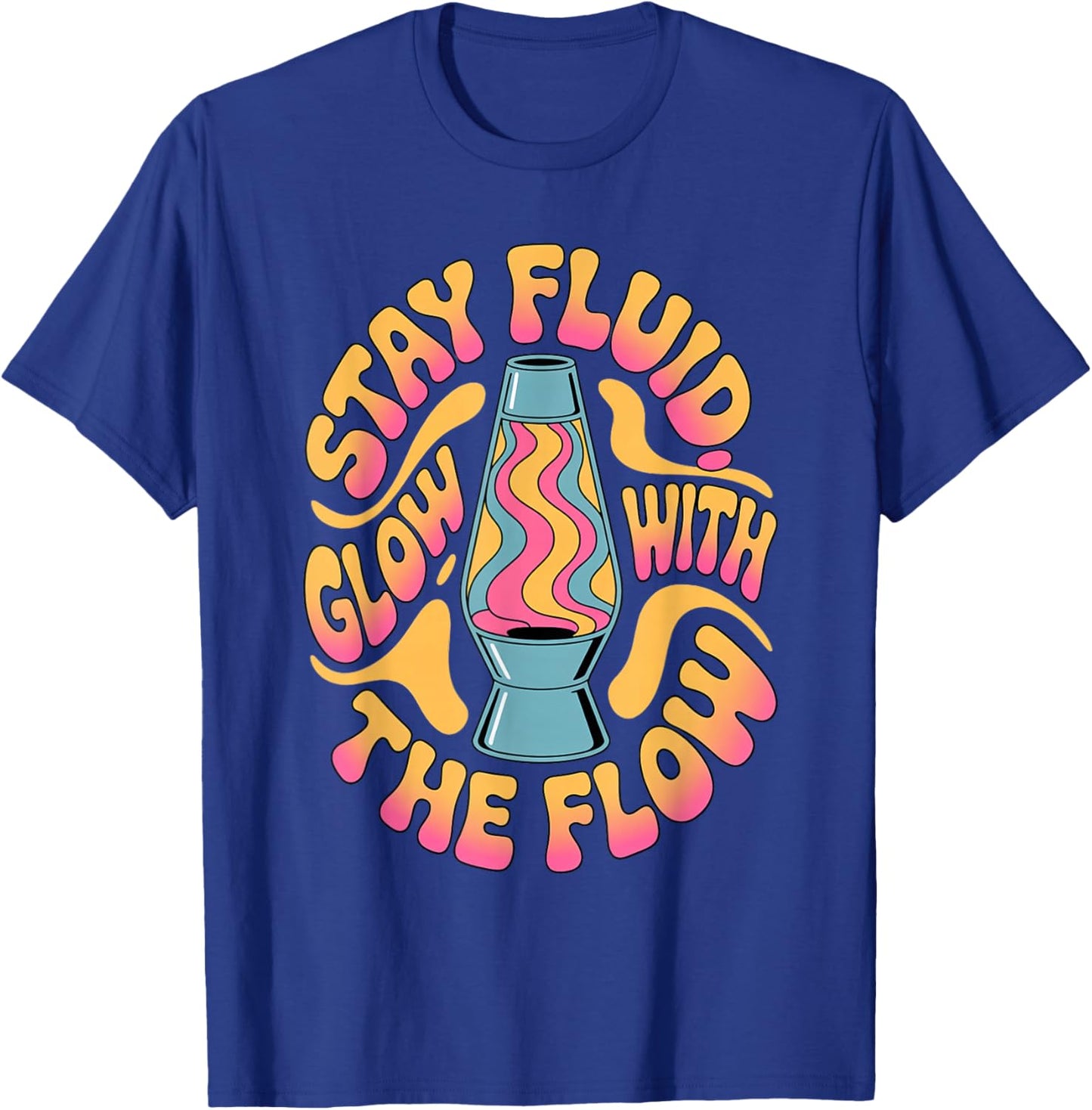Glow with The Flow Lava Lamp Psychedelic Retro Style T-Shirt - T-Shirt | Royal