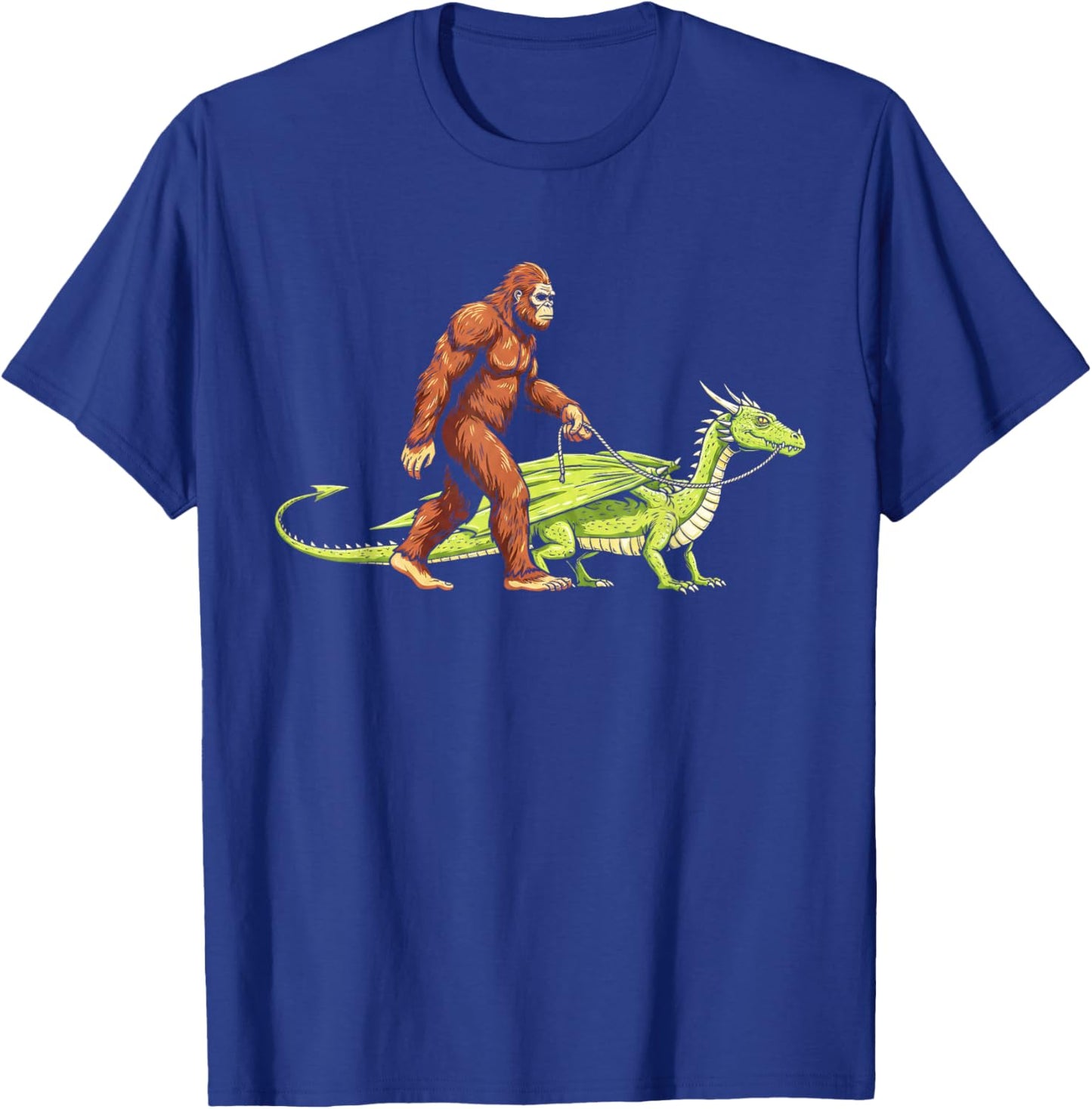 Bigfoot Walking Dragon Men Kids Dragons Lover T-Shirt - T-Shirt | Royal