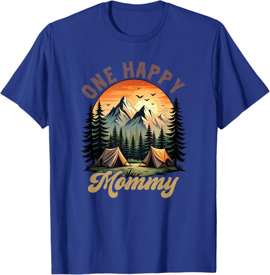 One Happy Mommy Camper 1St Birthday Camping Bear T-Shirt - T-Shirt | Royal
