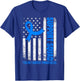Support Squad American Flag USA Colon Cancer Awareness Month T-Shirt - T-Shirt | Royal
