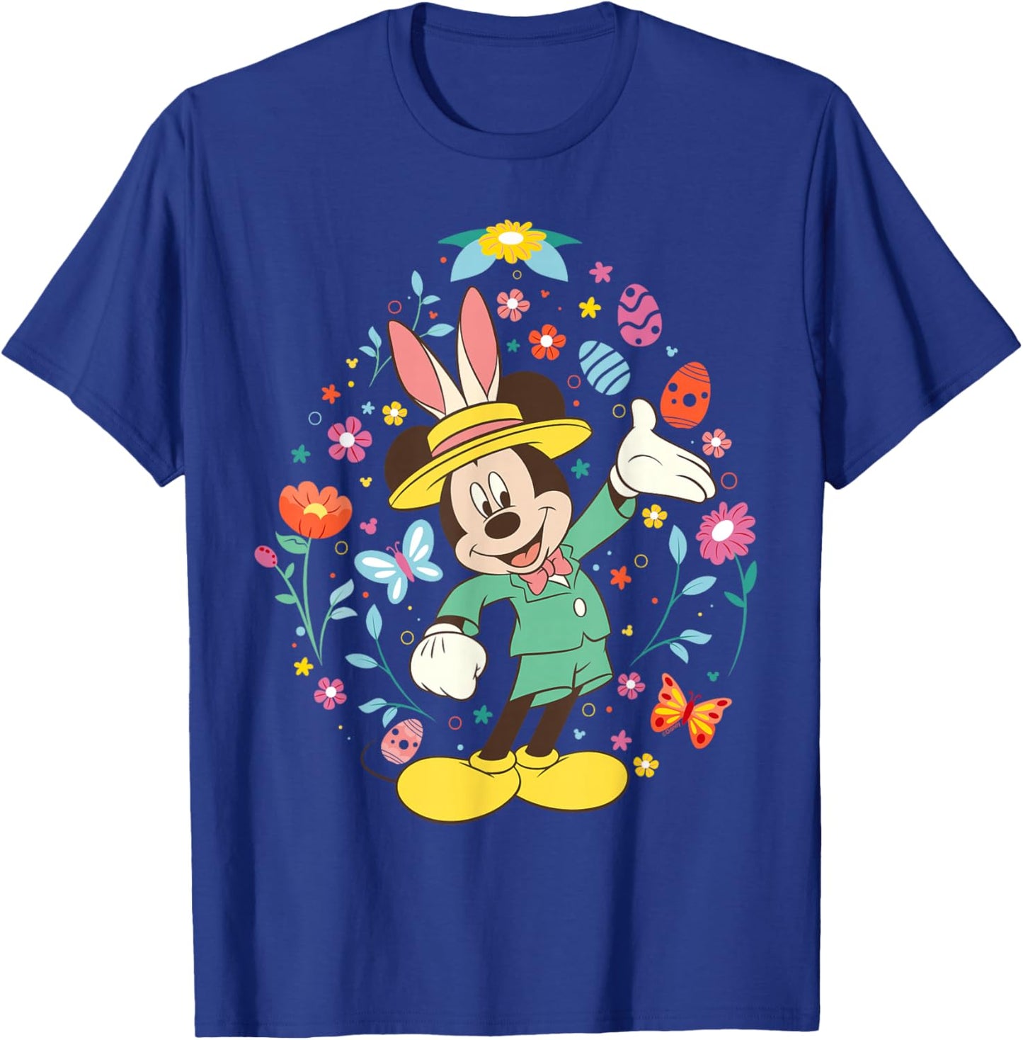 Disney Mickey Mouse with Bunny Ears and Easter Egg Spring T-Shirt - T-Shirt | Royal