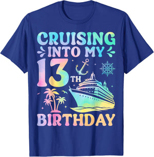 Cruising Into My 13th Birthday T-Shirt - T-Shirt | Royal