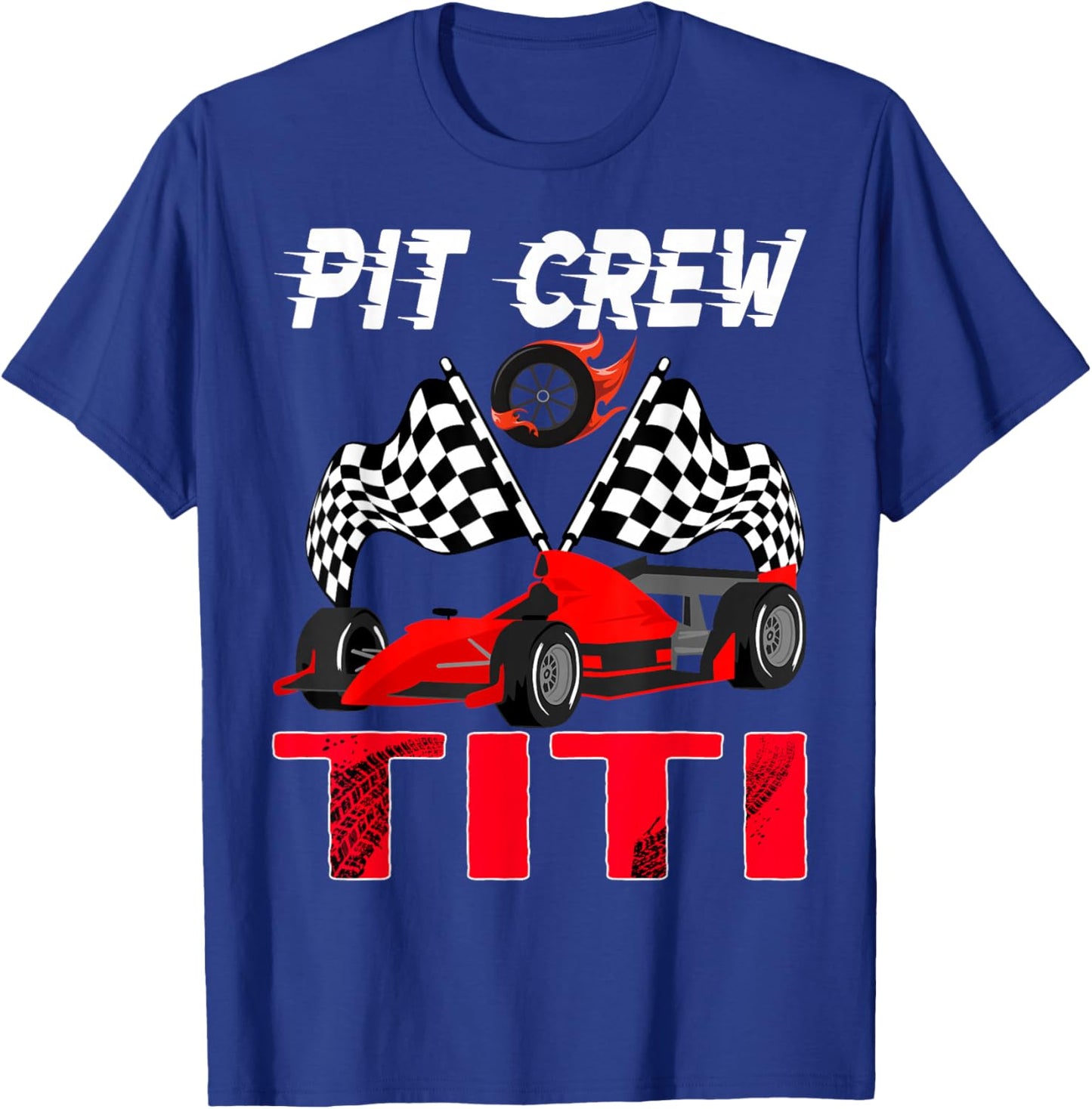 Pit Crew Titi Race Car Birthday Boy Racing Car T-Shirt - T-Shirt | Royal