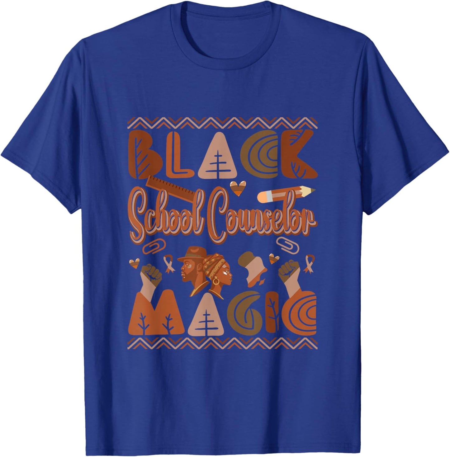 Black Costume School Counselor Proud Black History Month T-Shirt - T-Shirt | Royal