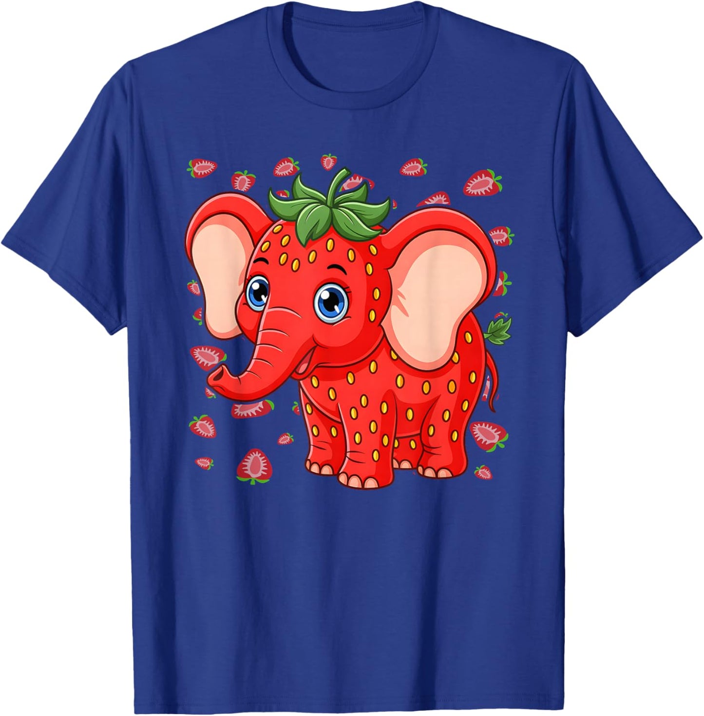 Funny Meme Kids Boys Strawberry Elephant T-Shirt - T-Shirt | Royal