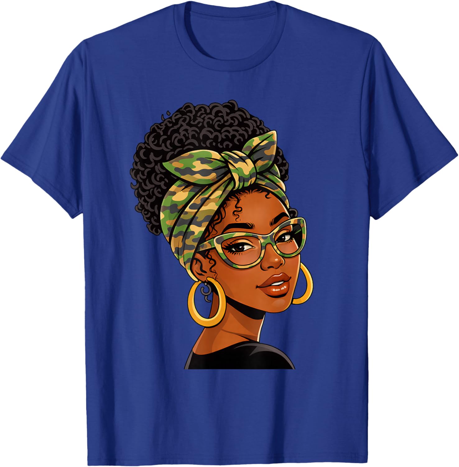 Women Black History Melanin Afro African Black Girl Queen T-Shirt - T-Shirt | Royal