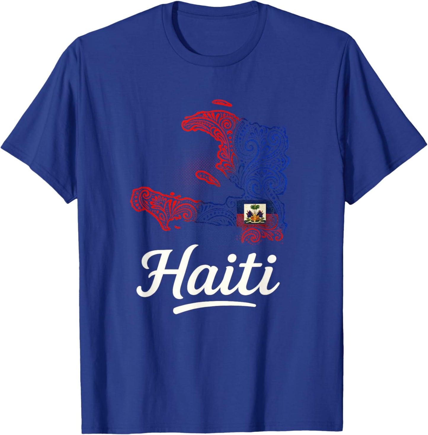 Haiti - Haitian Flag Map Day Proud T-Shirt - T-Shirt | Royal