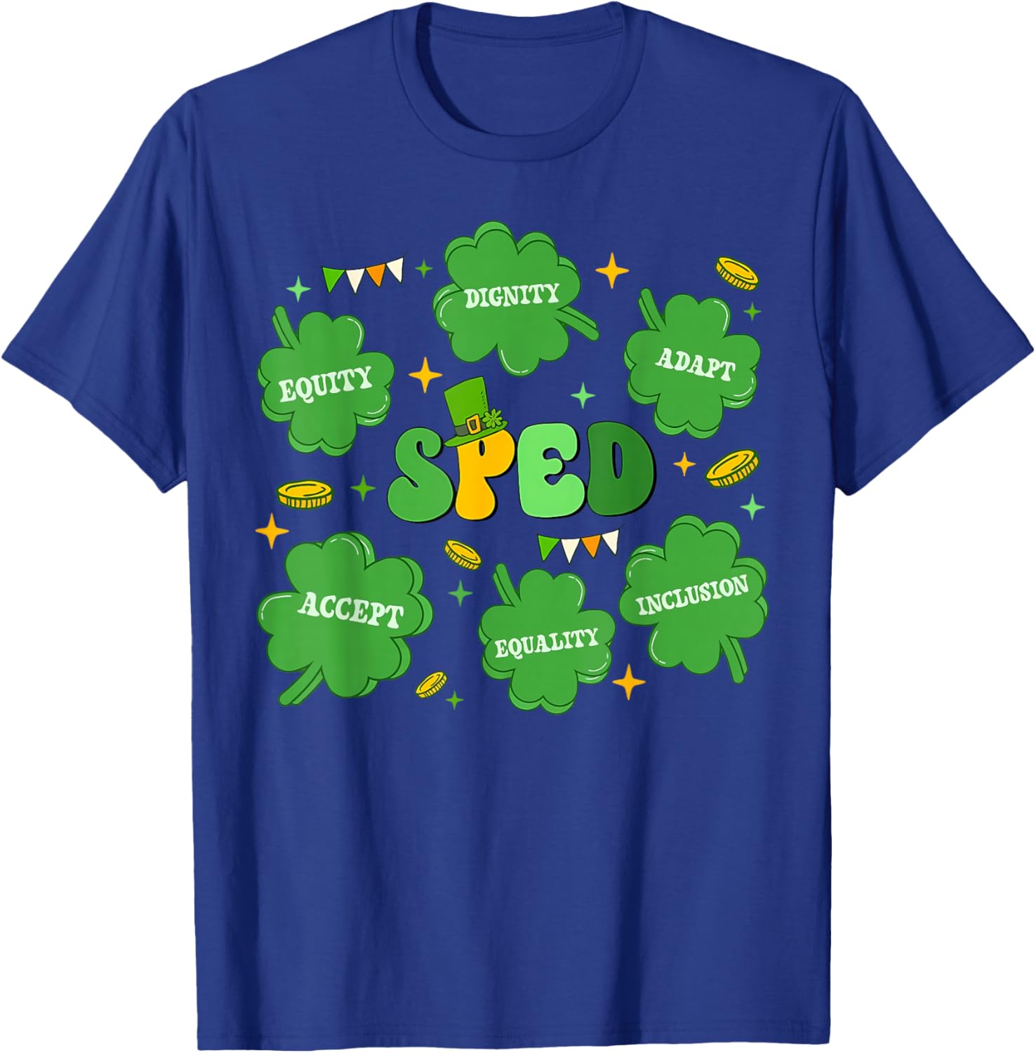 SPED Teacher Lucky Charm St Patricks Day Special Education T-Shirt - T-Shirt | Royal