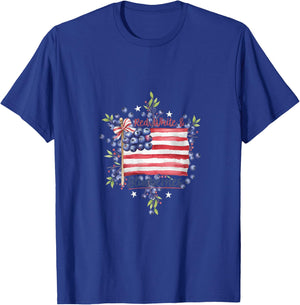 Red, White & Blueberries Funny Vintage Patriot USA T-Shirt - T-Shirt | Royal