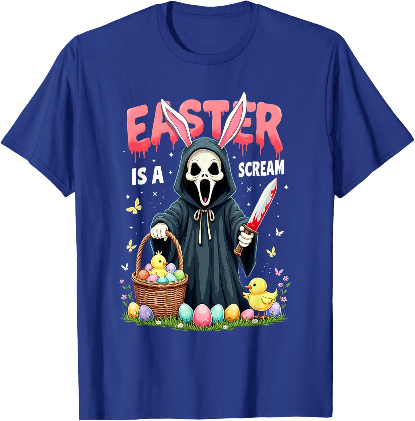 Spooky Easter is A Scream Gothic Bunny Design T-Shirt - T-Shirt | Royal