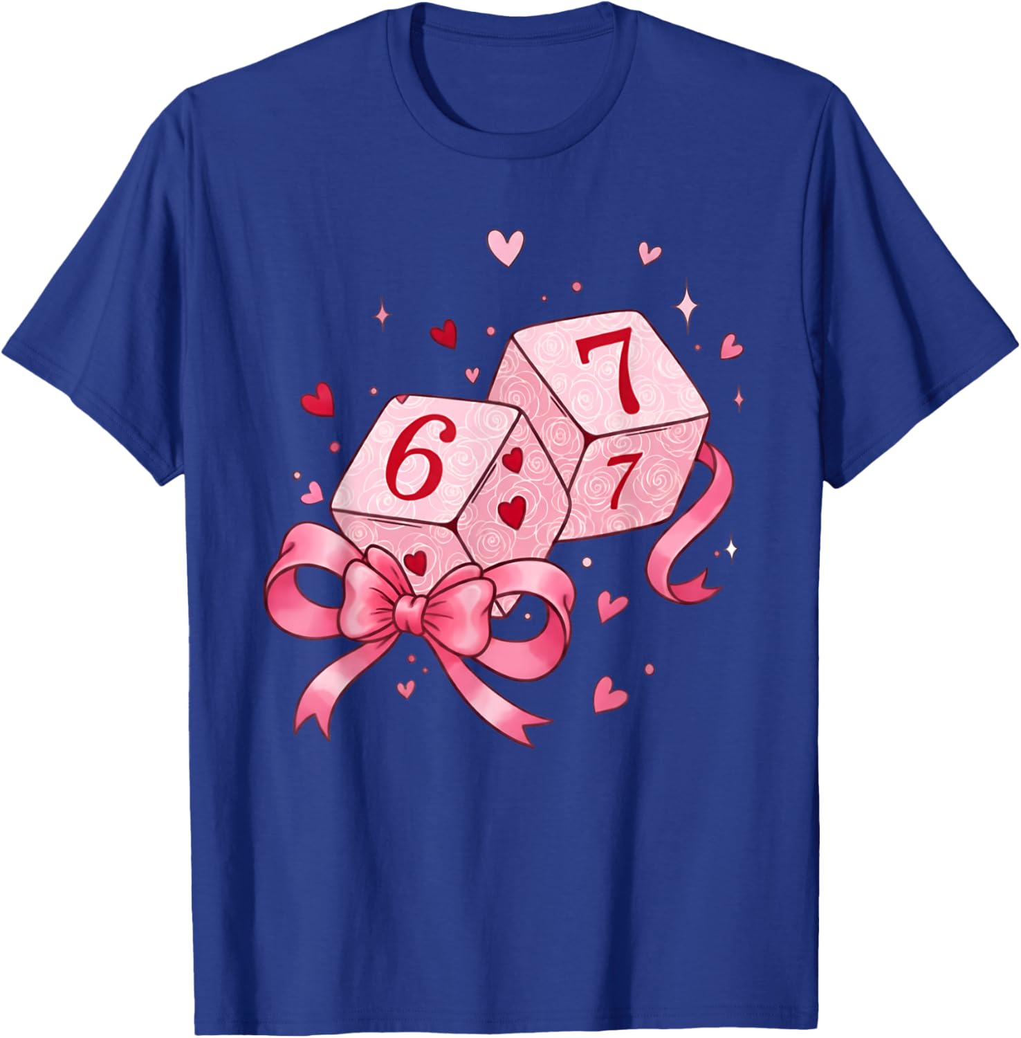 Preppy 67 Valentine Six Seven Dice 6 7 Men Women Kids T-Shirt - T-Shirt | Royal