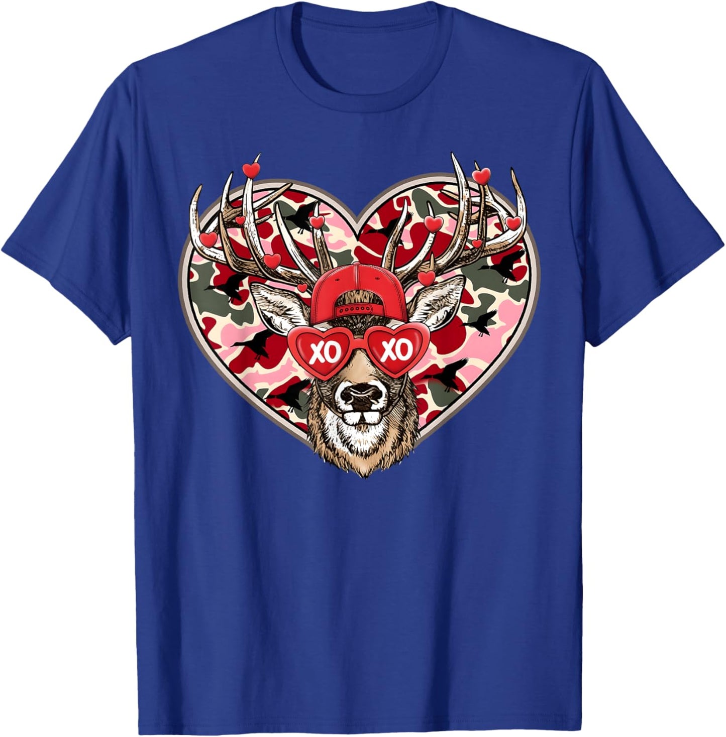 Valentine XOXO Funny Deer Hunting Buck Men Women Kid T-Shirt - T-Shirt | Royal