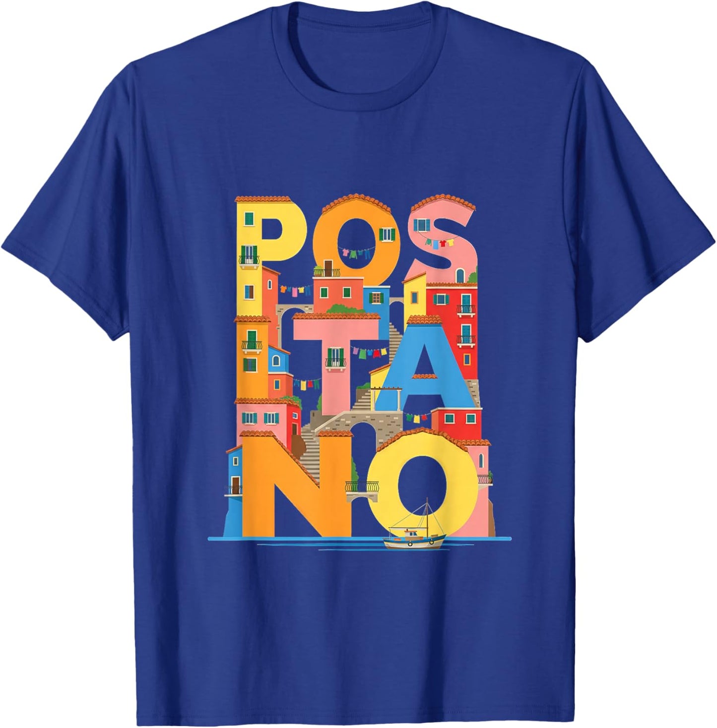 Positano Italy City Steps – Vintage Italian Souvenir T-Shirt - T-Shirt | Royal