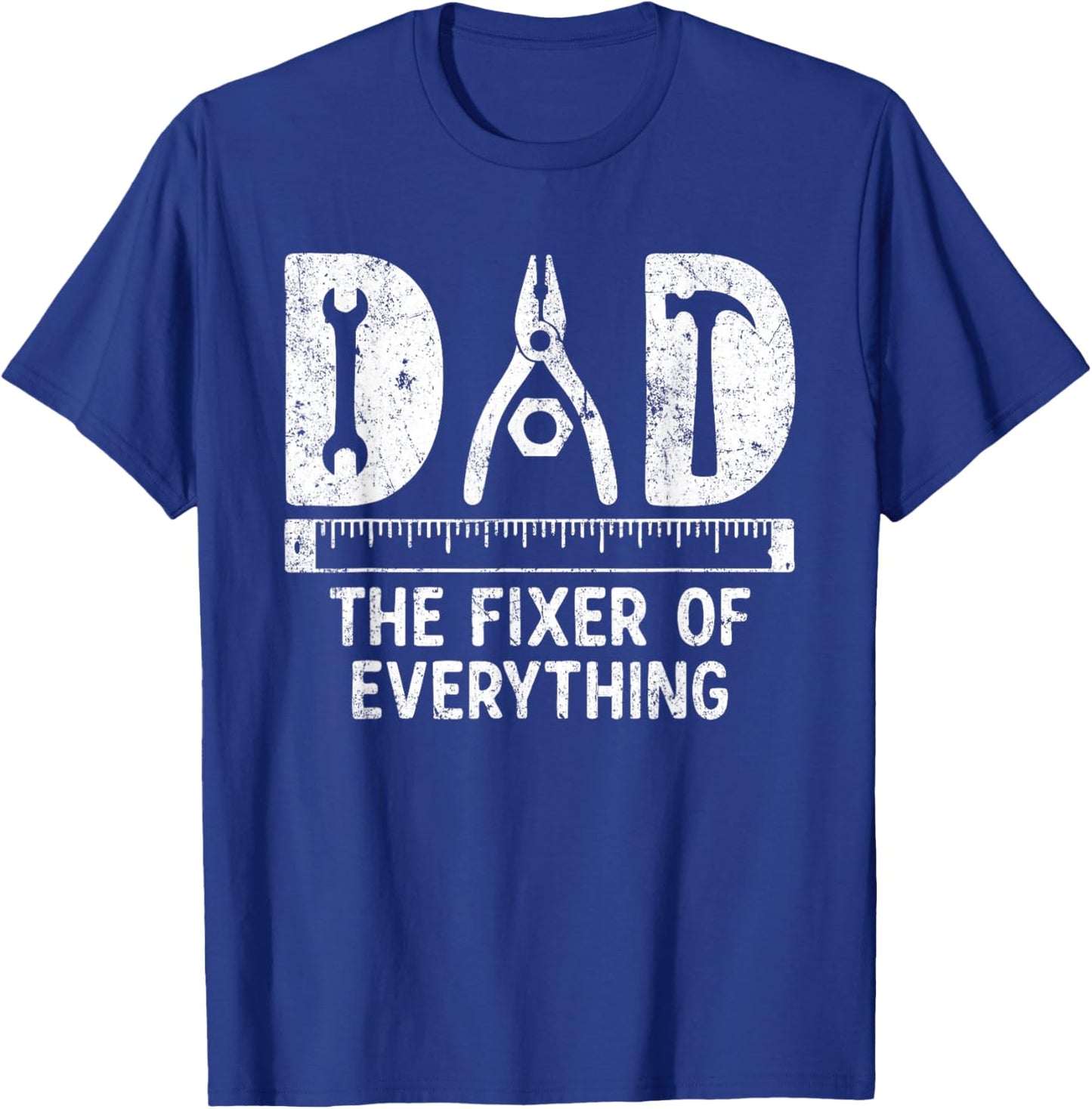 Dad The Fixer of Everything Funny Dads Handyman Tools T-Shirt - T-Shirt | Royal