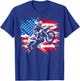 Dirtbike Motocross USA Flag T-Shirt - T-Shirt | Royal