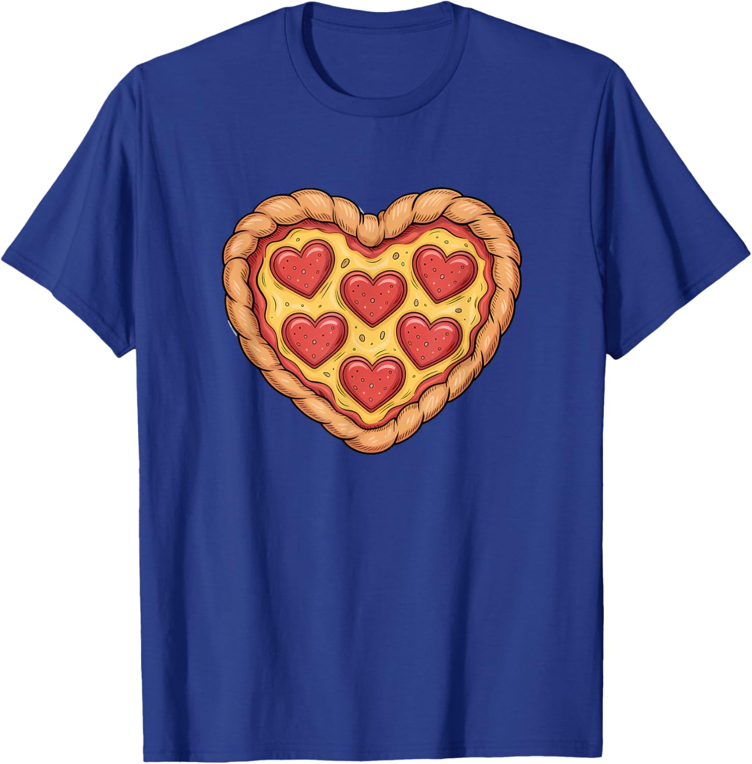 Pizza Day Love Heart Food Lover T-Shirt - T-Shirt | Royal
