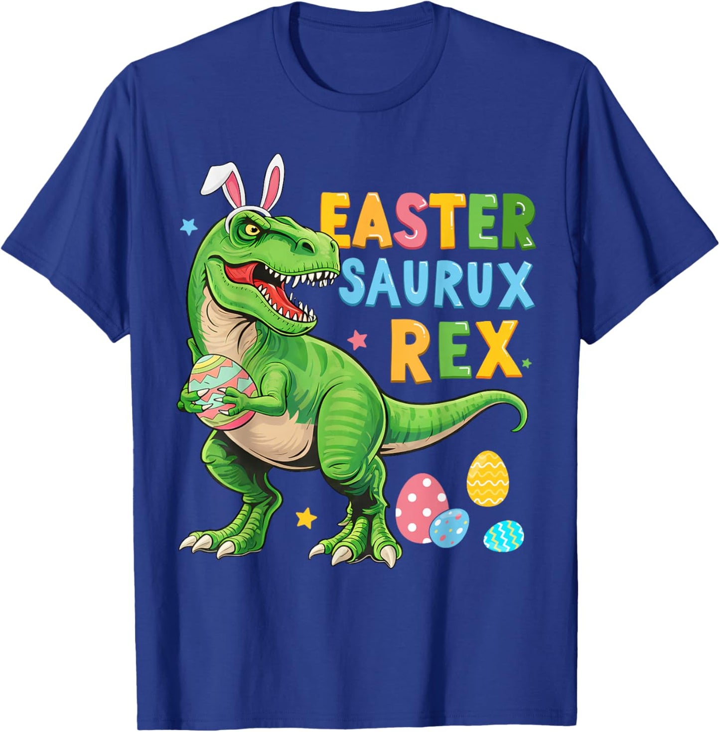 Dinosaur Bunny Saurus Rex for Kids Boys Girls Women Easter T-Shirt - T-Shirt | Royal