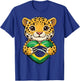 Brazil Flag Leopard Brazilian Roots Brasilian Pride Brasil T-Shirt - T-Shirt | Royal