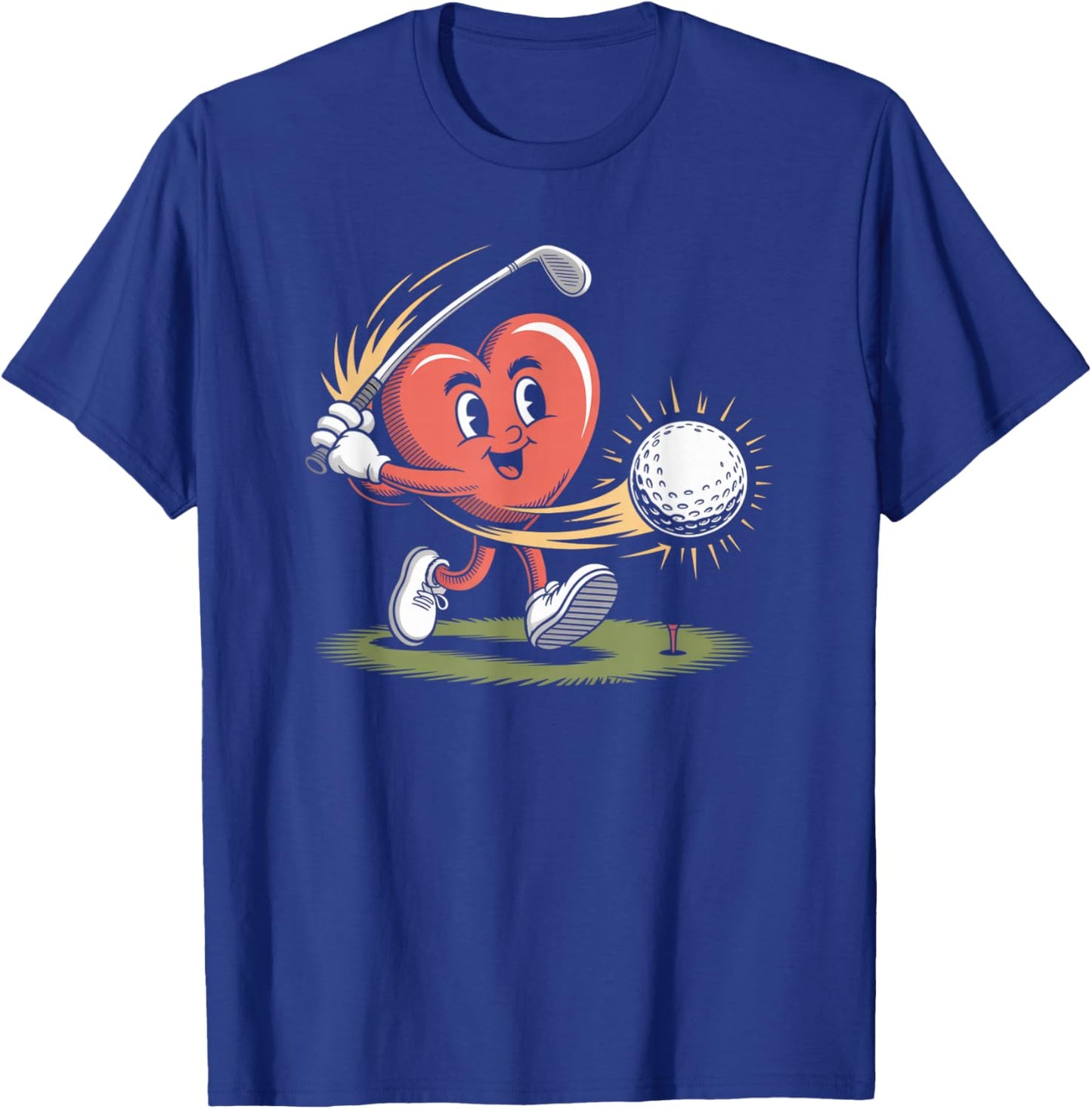 Funny Golf red Heart Valentine's Day T-Shirt - T-Shirt | Royal