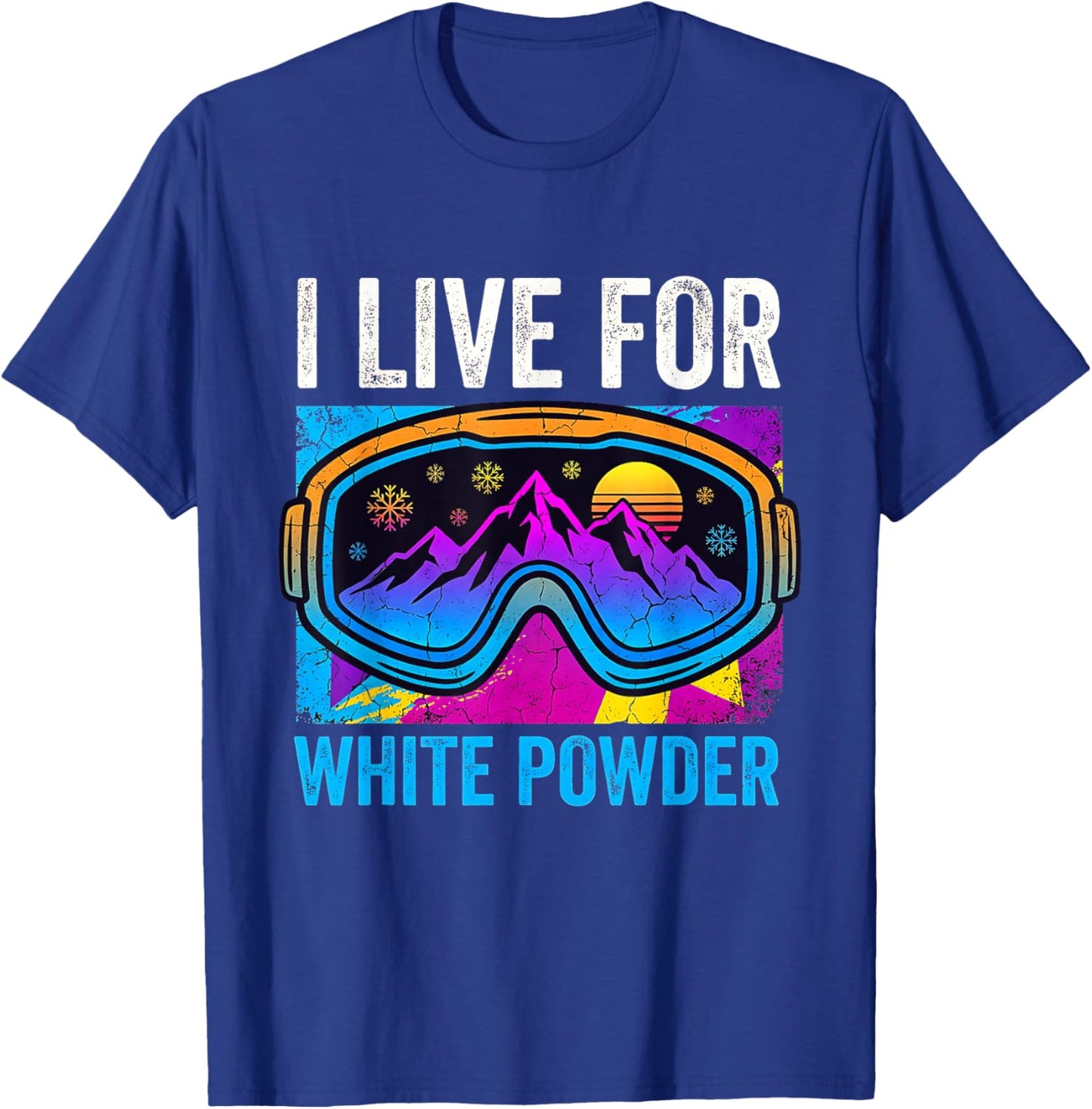 Retro Ski Snowboard Men Women Vintage 80s 90s Skiing Outfit T-Shirt - T-Shirt | Royal