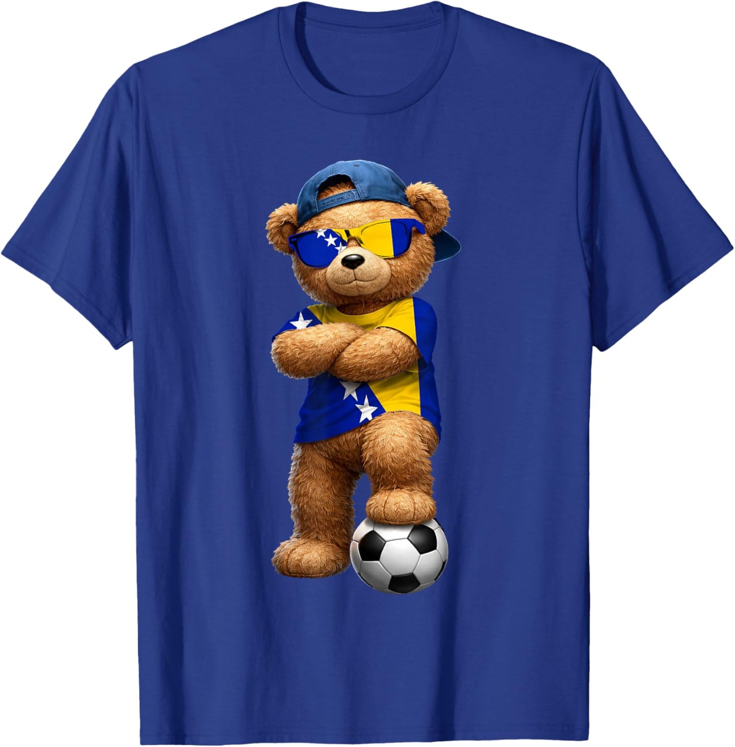 Bosnian Flag Teddy Player Sports Outfit for Bosnia T-Shirt - T-Shirt | Royal