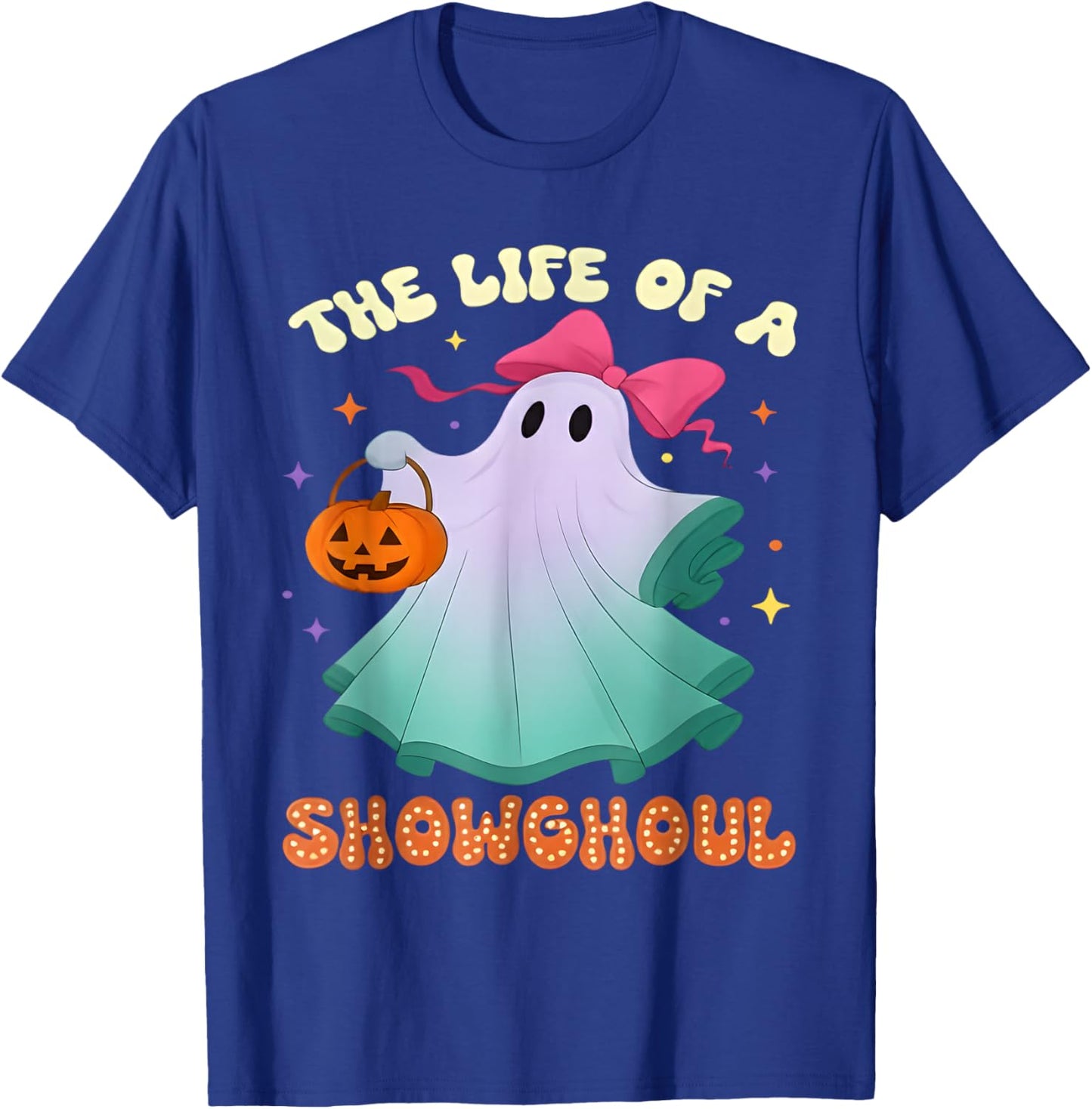 he Life of a Showghoul Retro Halloween Show Ghosts Girl T-Shirt - T-Shirt | Royal