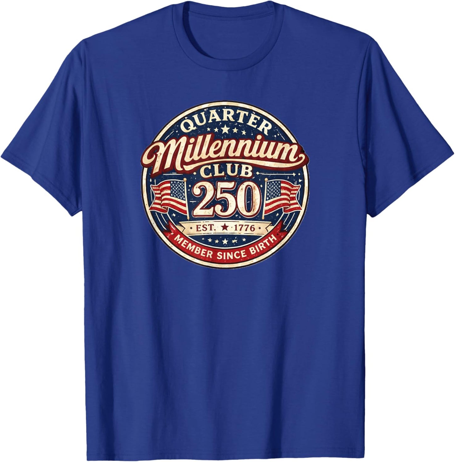 America 250 Shirt Vintage American Celebration Anniversary T-Shirt - T-Shirt | Royal