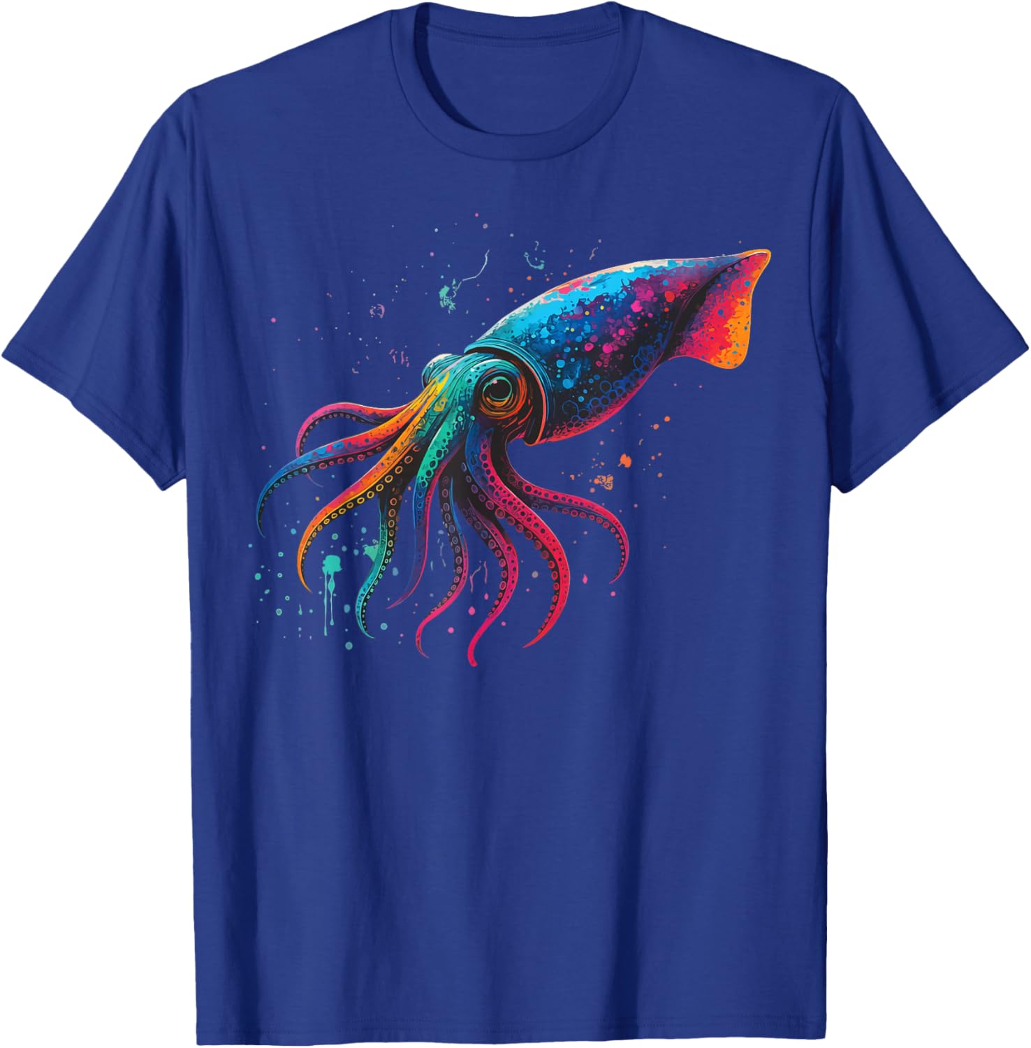 Squid Colorful Ocean T-Shirt - T-Shirt | Royal