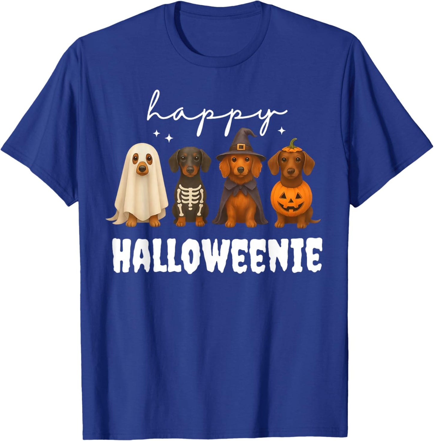 Happy Halloweenie Funny Dachshund Dog Doxie Mom Costume T-Shirt - T-Shirt | Royal