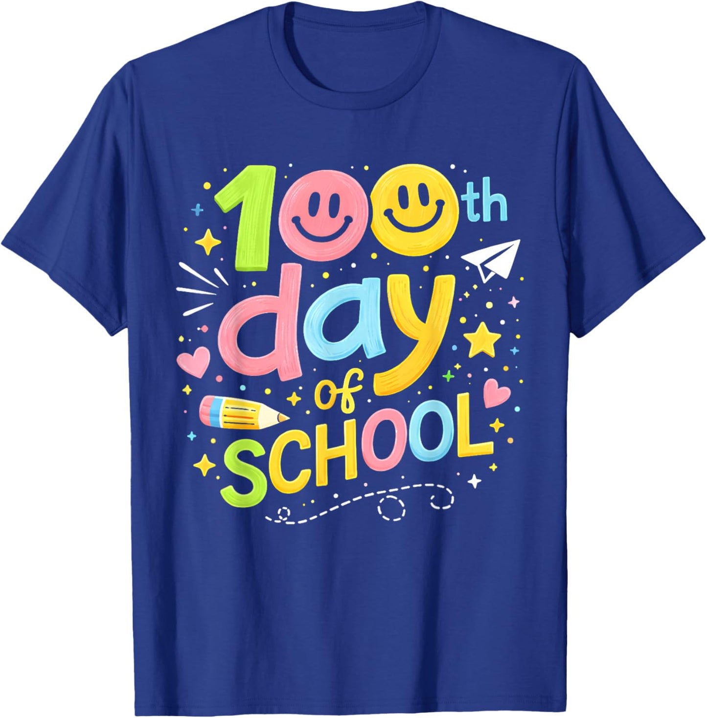 100th Day of School Teacher Girls Kids 100 Days of School T-Shirt - T-Shirt | Royal