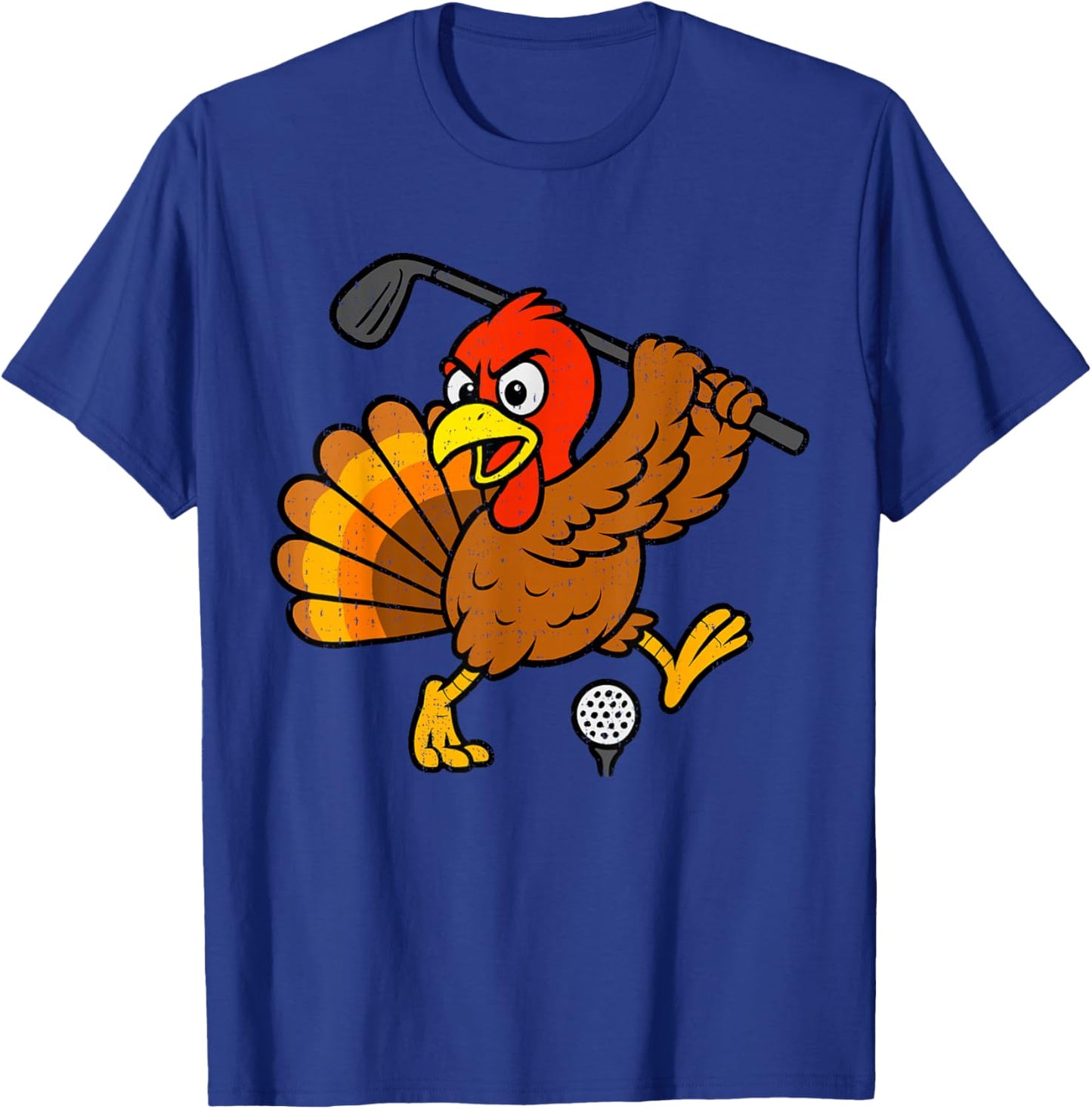 Funny Turkey Golf Thanksgiving Sports Humor Men Boy Kids T-Shirt - T-Shirt | Royal