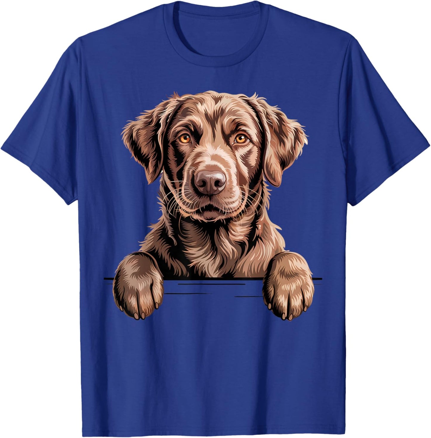 Chesapeake Bay Retriever Funny Peeking Chessie Dog Lover T-Shirt - T-Shirt | Royal