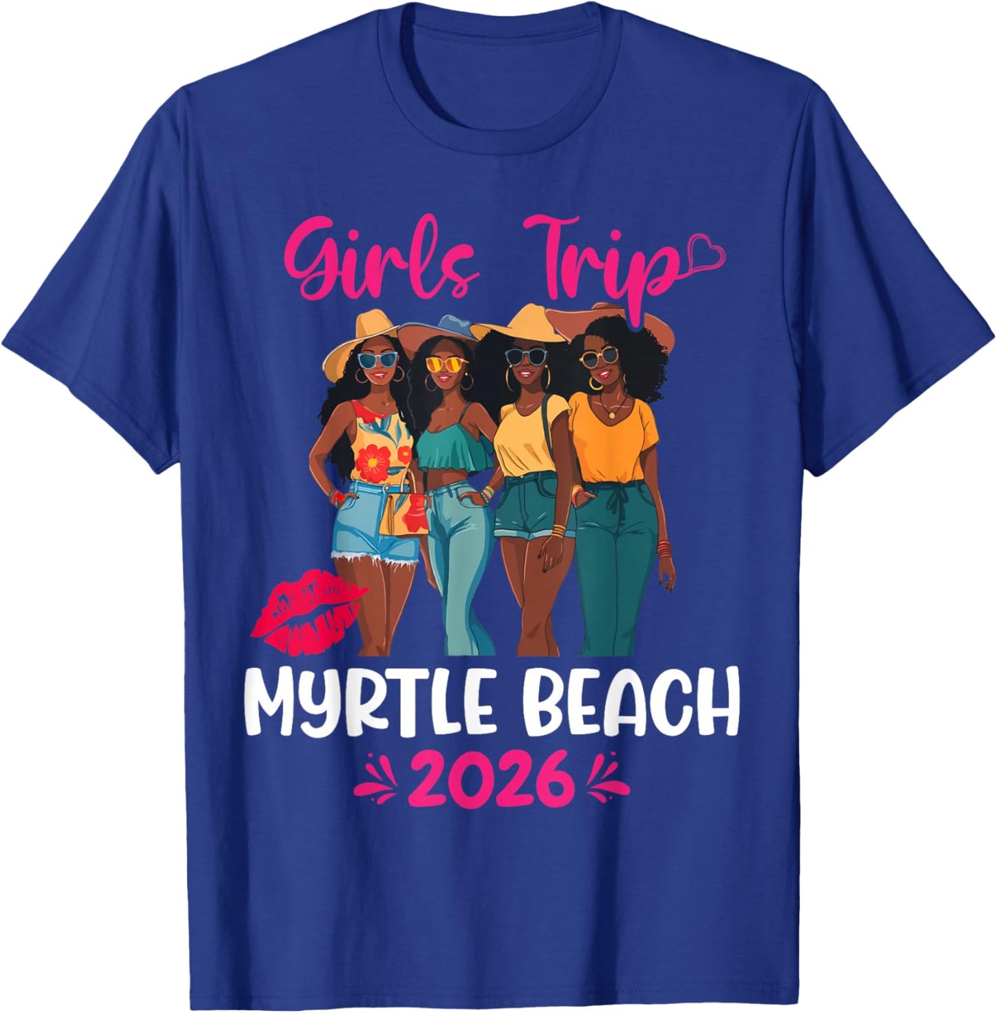 Black Girls Trip Myrtle Beach 2026 Vacation Matching T-Shirt - T-Shirt | Royal