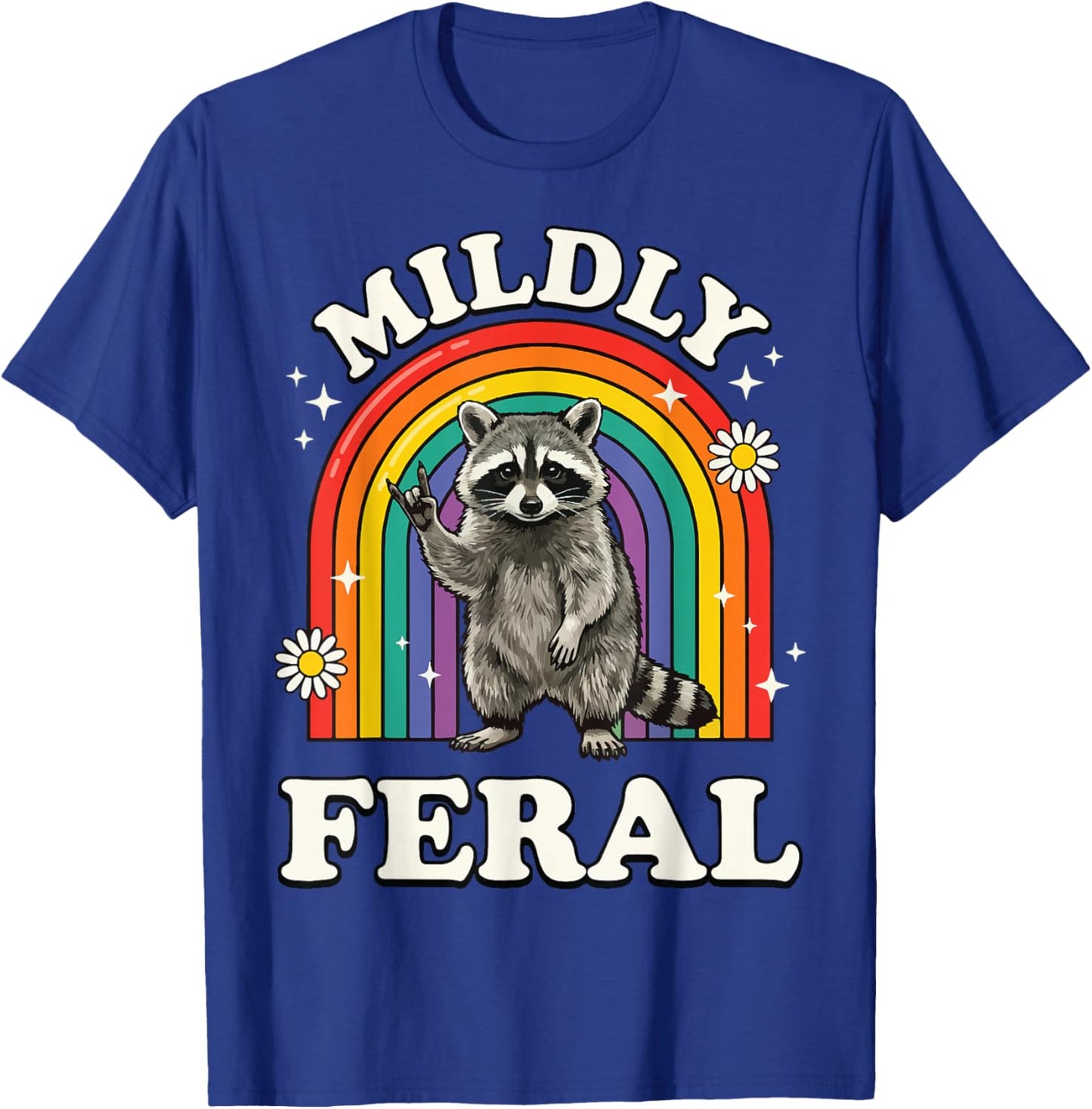 Mildly Feral Raccoon T-Shirt - T-Shirt | Royal
